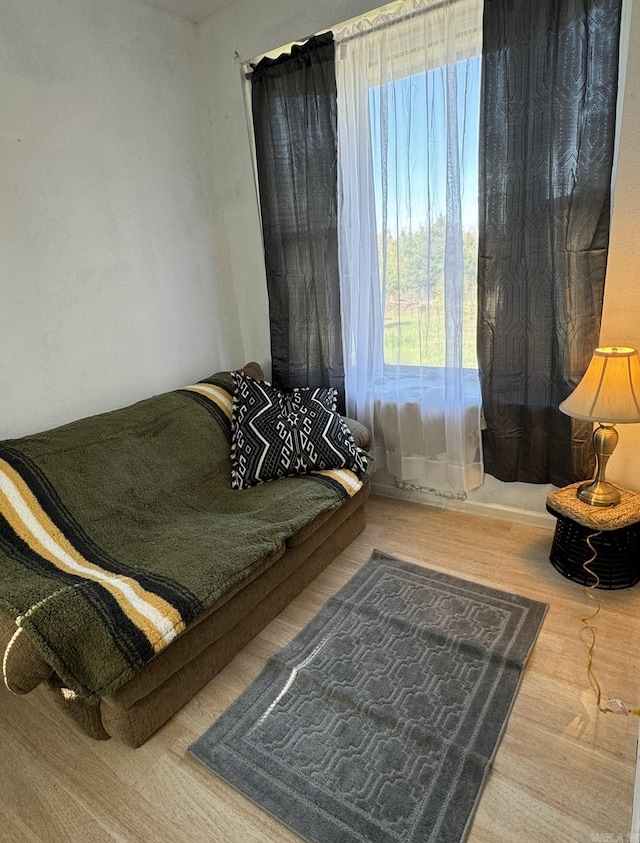 sitting room with wood finished floors