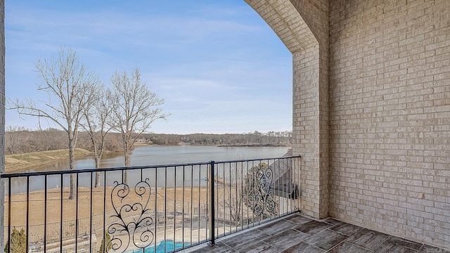 balcony with a water view