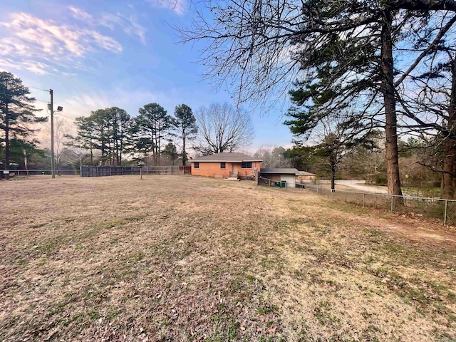 view of yard featuring fence