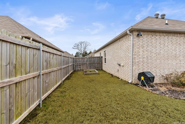 view of yard featuring fence private yard