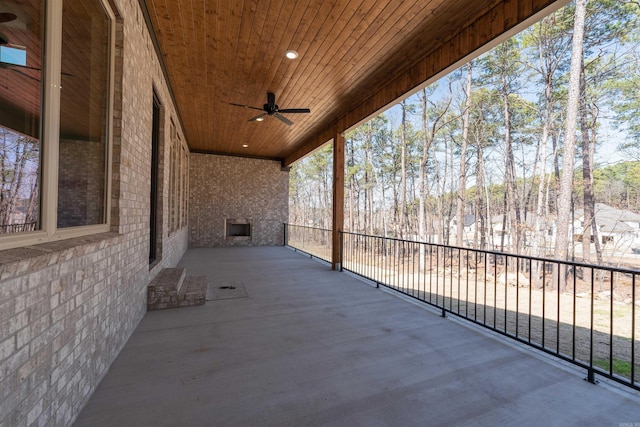 view of patio / terrace with a ceiling fan