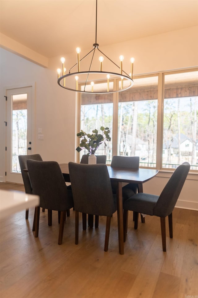 dining room with light wood-style floors