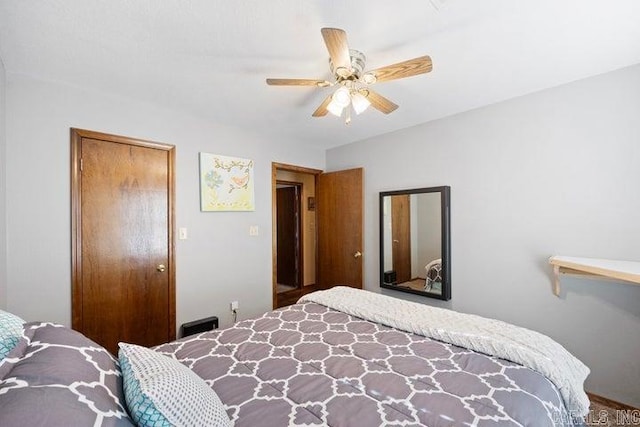 bedroom with a ceiling fan