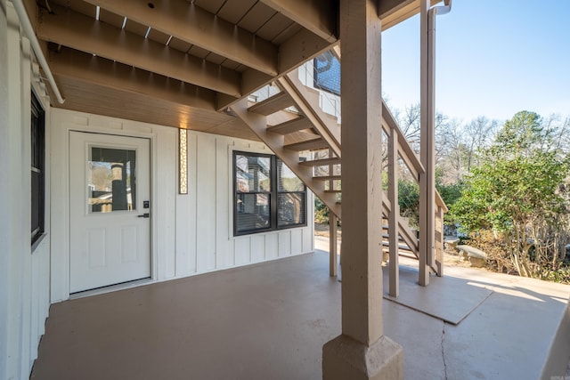 view of patio / terrace with stairs