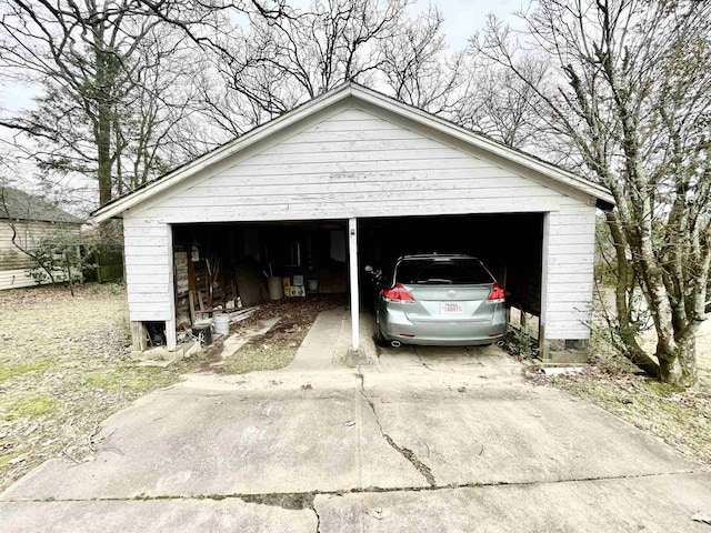 view of garage