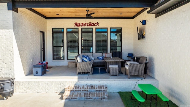 view of patio featuring an outdoor living space