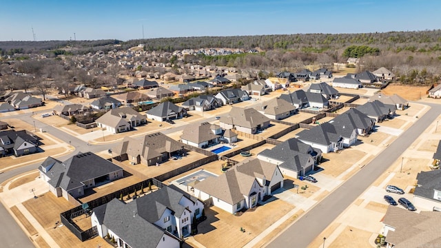 drone / aerial view with a residential view