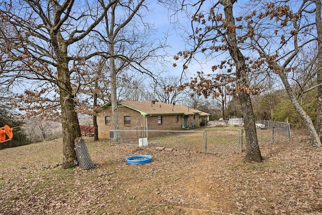 view of yard with fence