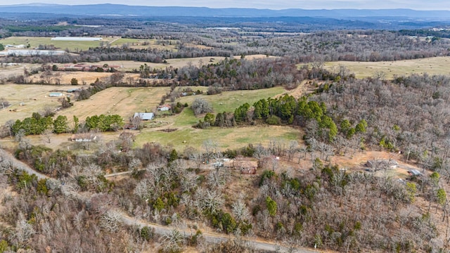 bird's eye view with a rural view and a mountain view