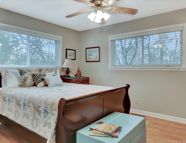 121 Chappel Hill Rd, Hot Springs, AR 71913 - bedroom with baseboards, ceiling fan, and wood finished floors