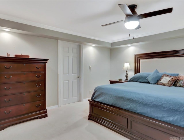 121 Chappel Hill Rd, Hot Springs, AR 71913 - bedroom with baseboards, carpet flooring, ceiling fan, and crown molding