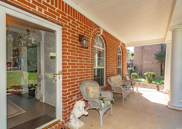view of patio / terrace featuring covered porch