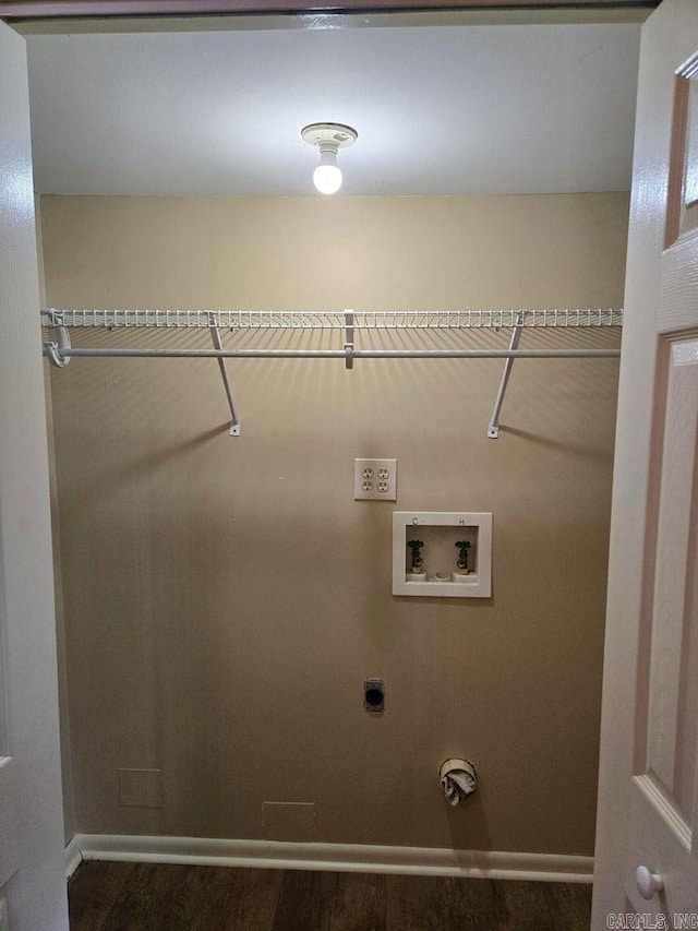 washroom with laundry area, washer hookup, electric dryer hookup, and baseboards