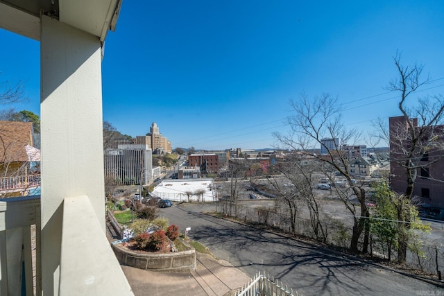 balcony with a view of city