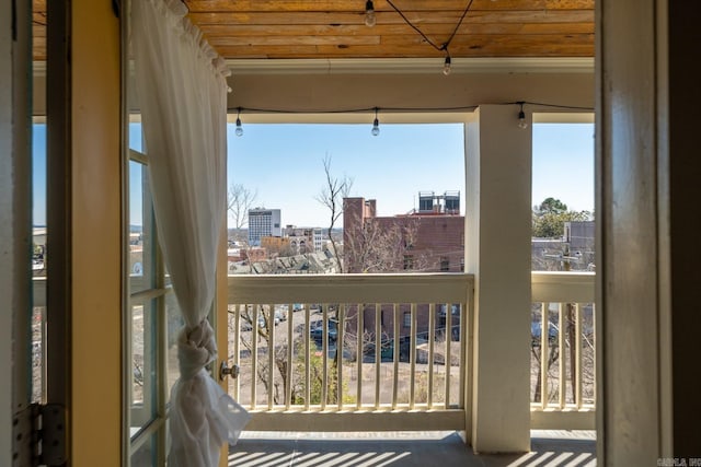 balcony featuring a city view