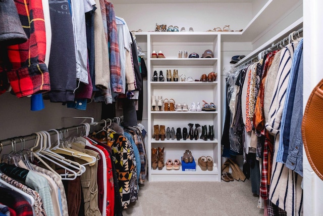 spacious closet with carpet flooring