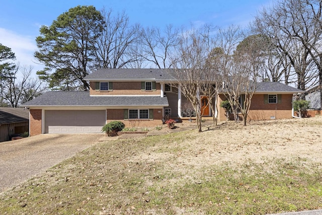 view of front of property with crawl space, concrete driveway, and brick siding