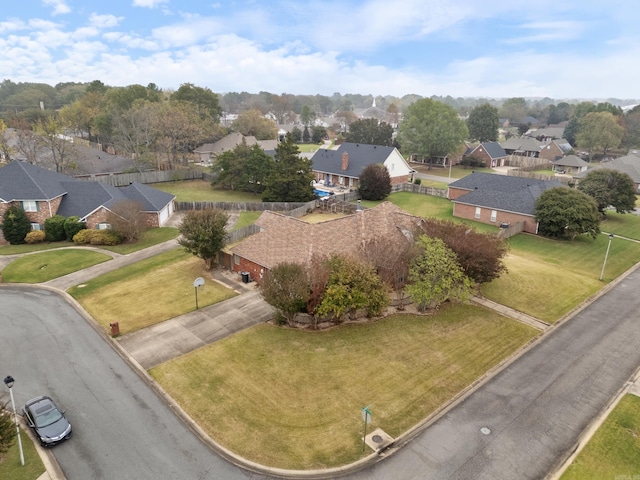 bird's eye view featuring a residential view