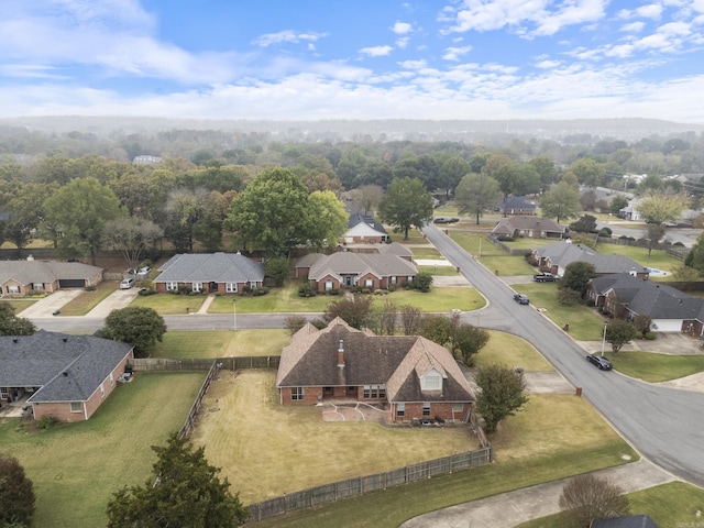 aerial view with a residential view