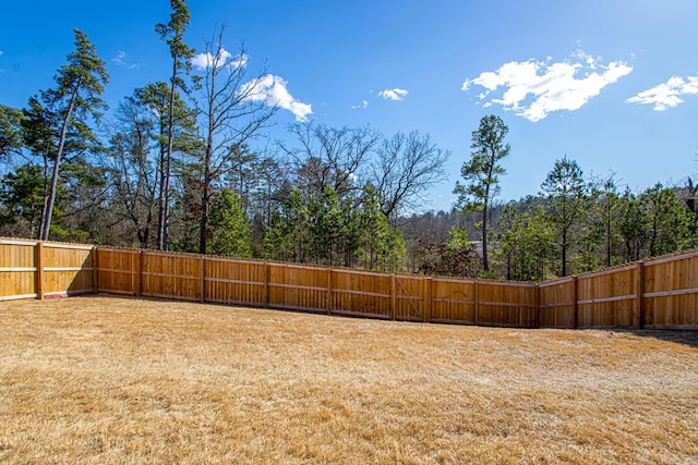 view of yard featuring fence private yard