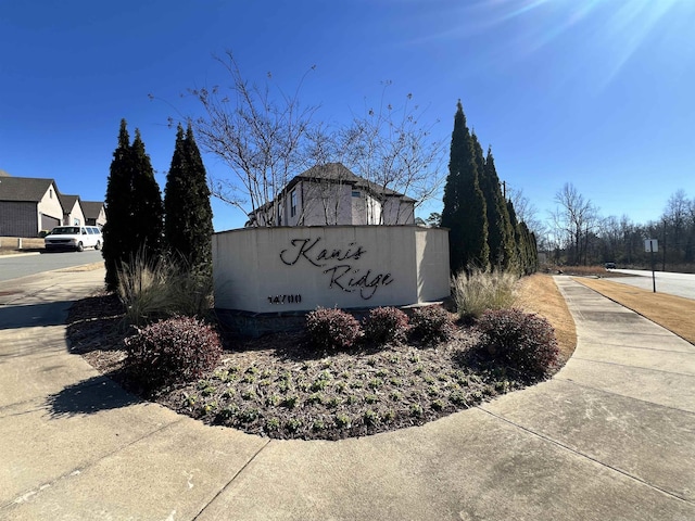 view of community sign