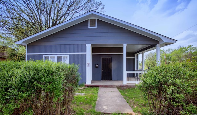 bungalow featuring a porch