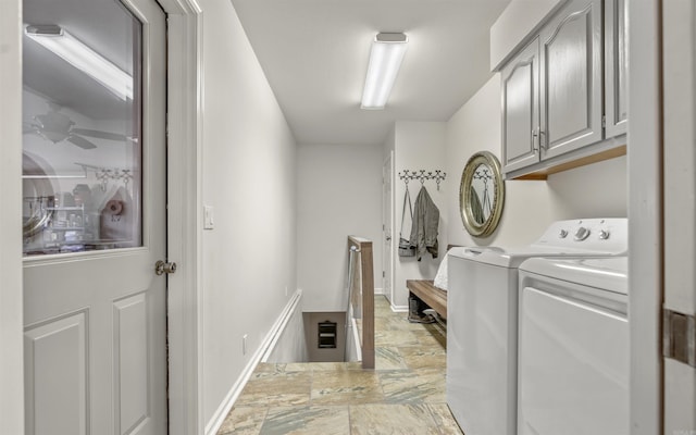 laundry room featuring cabinet space and washer and clothes dryer