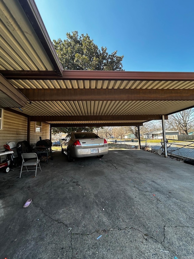 view of car parking with a carport