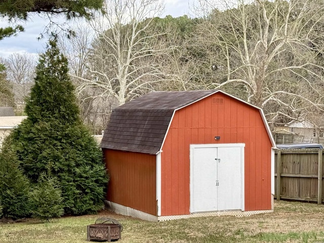 view of shed