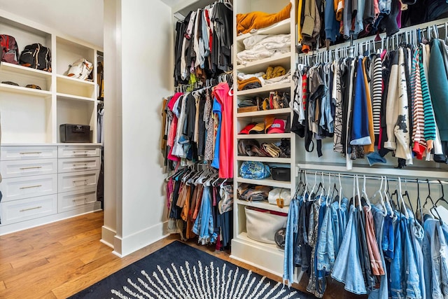 spacious closet featuring wood finished floors