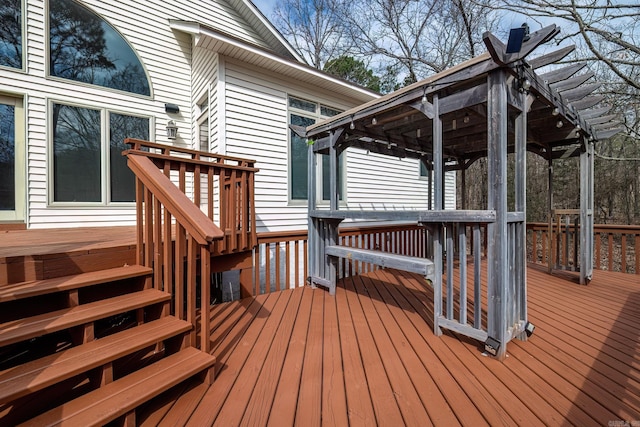 deck with a sunroom