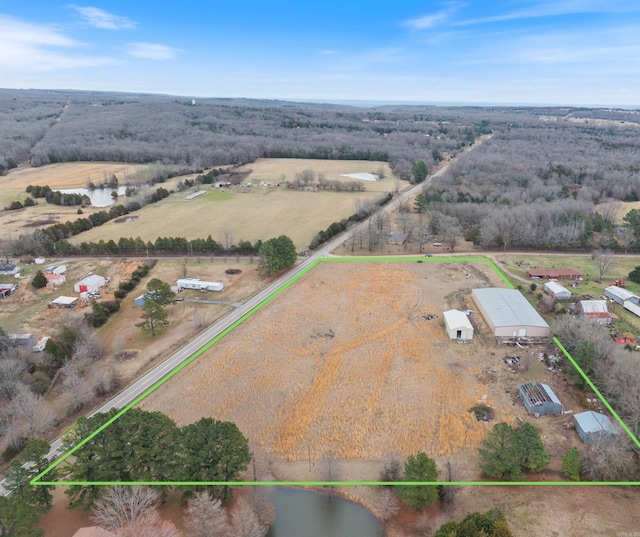 bird's eye view featuring a rural view