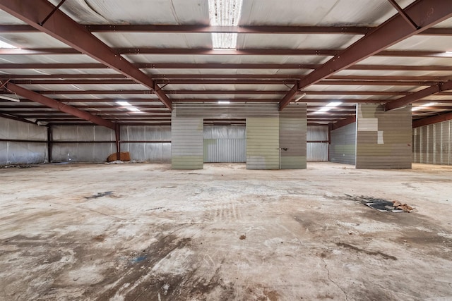 garage featuring metal wall