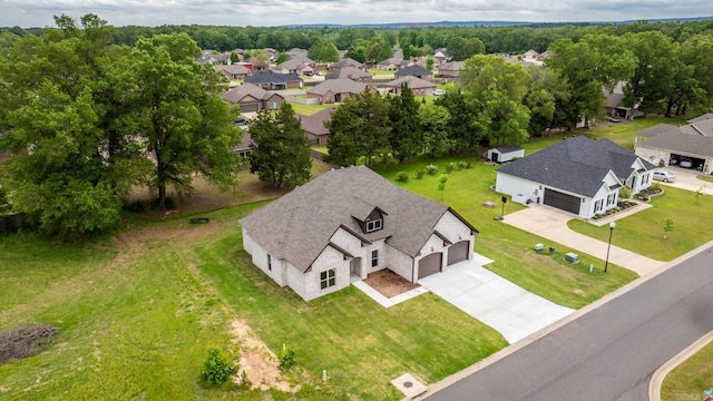 aerial view with a residential view
