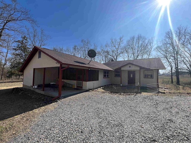 view of front of home with a patio area