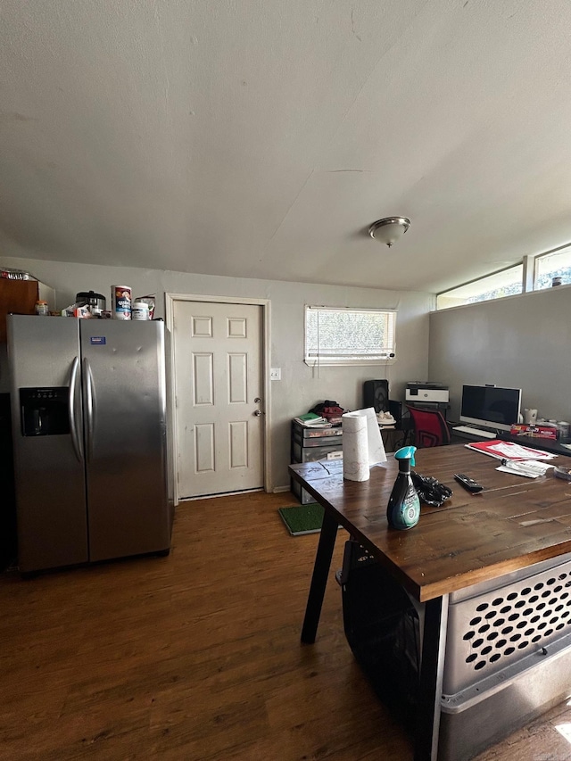 office with dark wood finished floors