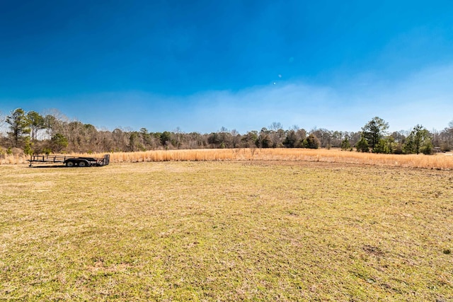 view of yard with a rural view