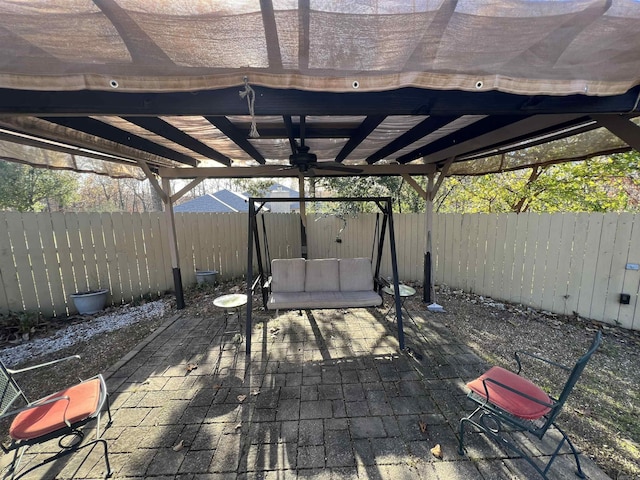 view of patio with a fenced backyard