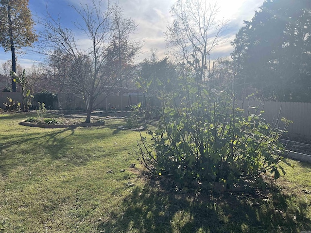 view of yard featuring fence