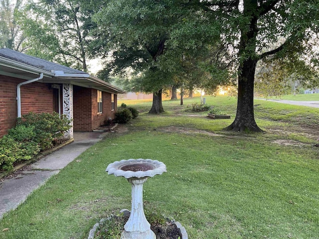 view of yard featuring an outdoor fire pit