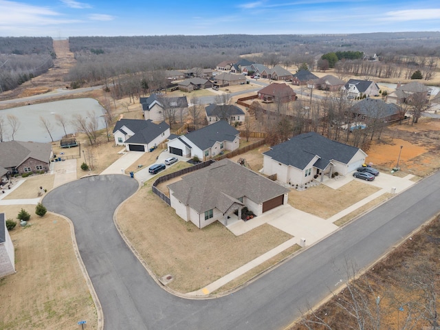 bird's eye view with a residential view