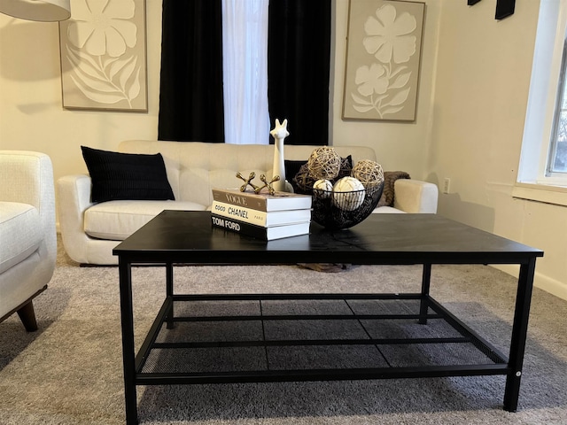 sitting room featuring carpet