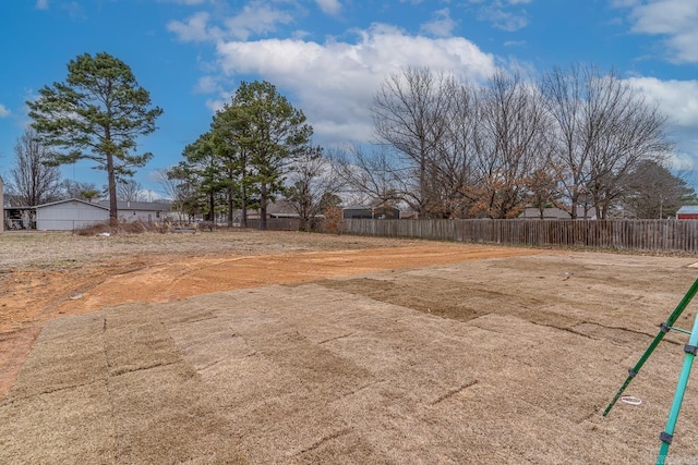 view of yard featuring fence