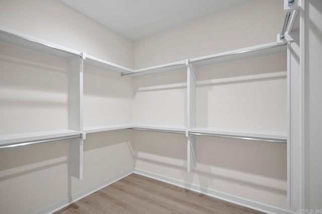 spacious closet with wood finished floors