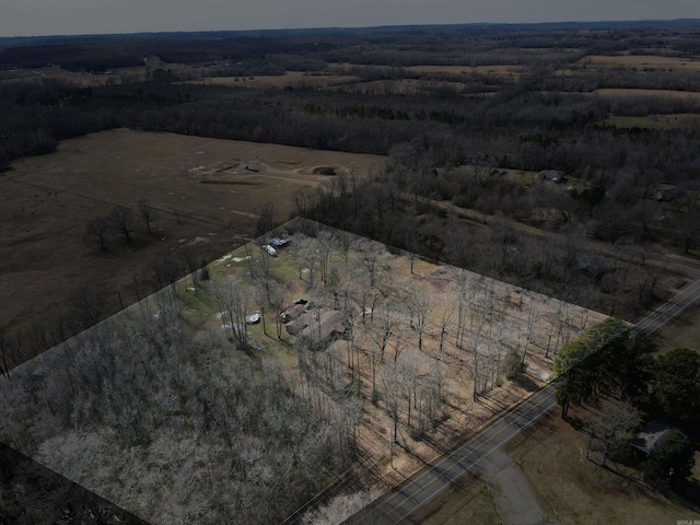 bird's eye view featuring a rural view