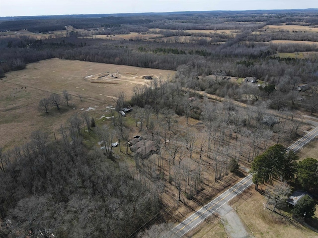 drone / aerial view with a rural view