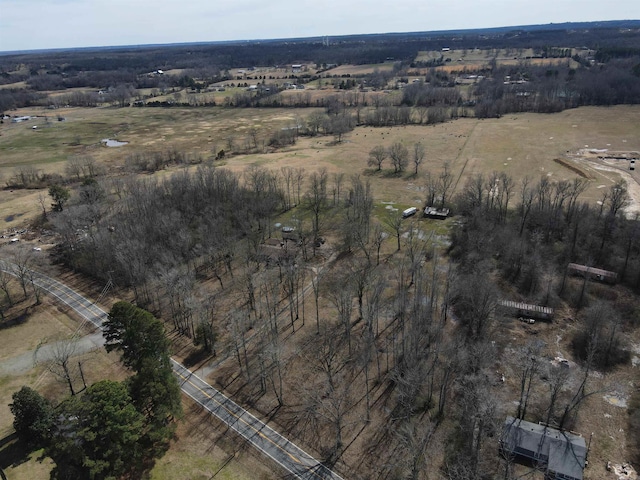 aerial view with a rural view