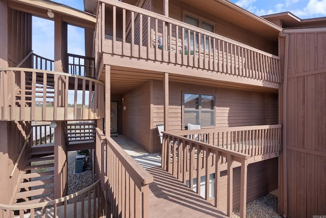 wooden deck with stairs