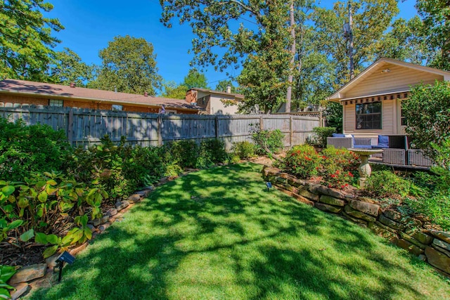 view of yard with fence