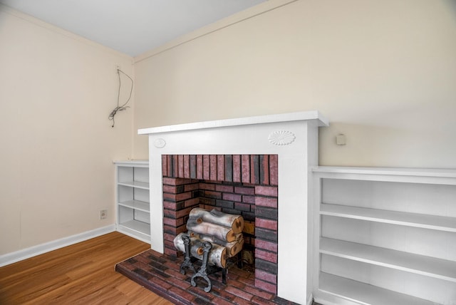 interior details featuring baseboards and wood finished floors